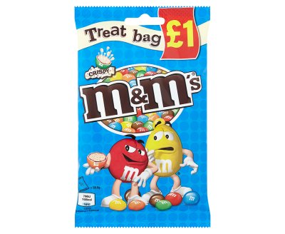 M&M's Crispy Chocolate Treat Bags 77g