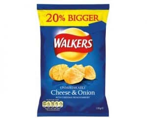 Walkers Cheese & Onion (65g x 15 Bags) - Rainford Online Trading