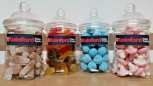My Sweet Shop - 4 x Jars (Blue Bon Bon, Jelly Bears, Foam Mushroom & Fizzy Cola)